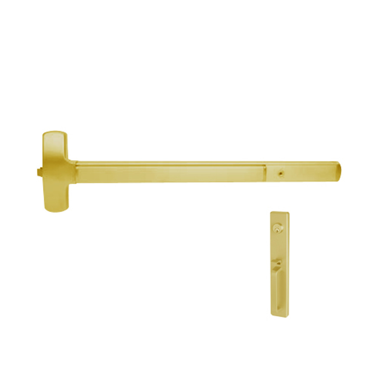 RXMEL25-R-TP-US4-3 Falcon 25 Series Request to Exit Rim Exit Device with 512TP Thumbpiece Trim in Satin Brass
