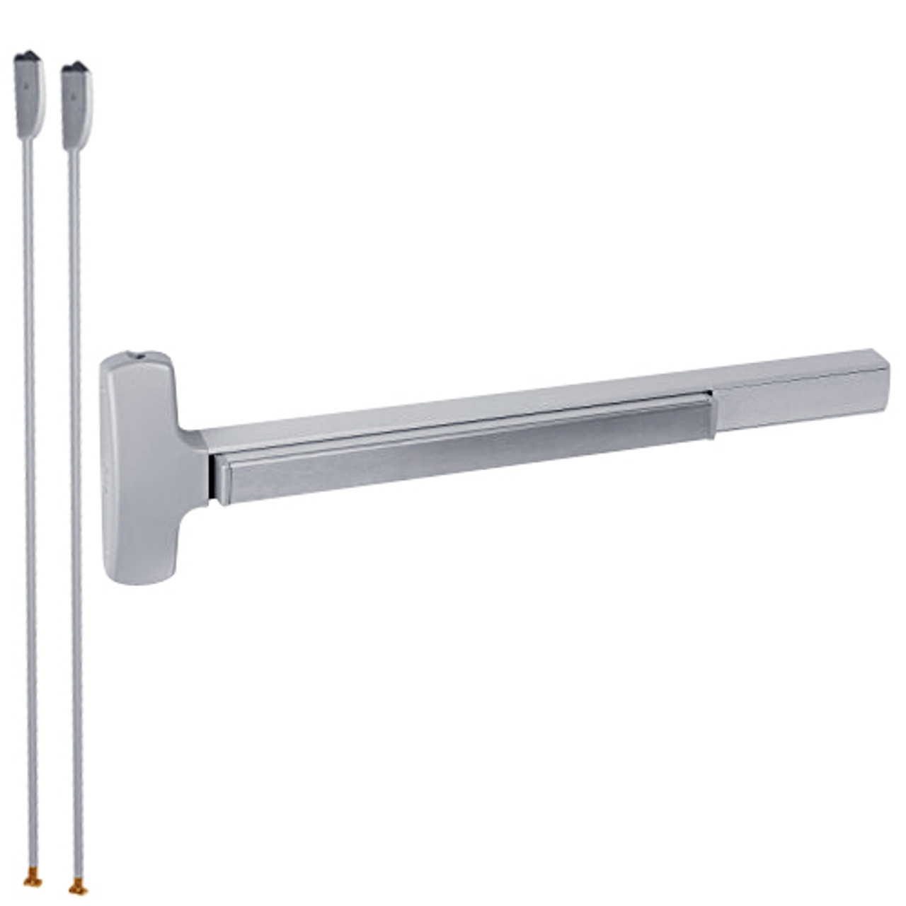RXMELF-25-V-EO-US26D-4 Falcon 25 Series Request to Exit Exit Only Fire Rated Surface Vertical Rod Devices in Satin Chrome