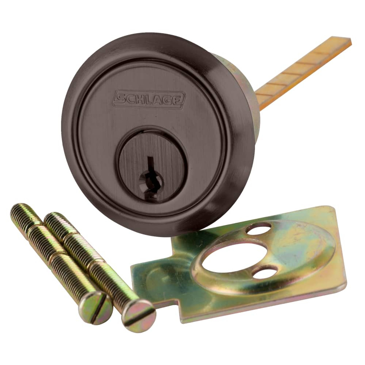 20-022-S135-613 Schlage 6-pin Rim Cylinder, S135 Keyway in Oil Rubbed Bronze