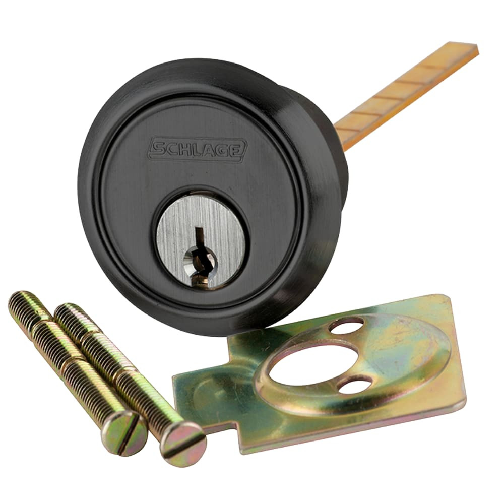 20-022-P-622 Schlage 6-pin Rim Cylinder, P Keyway in Black Coated