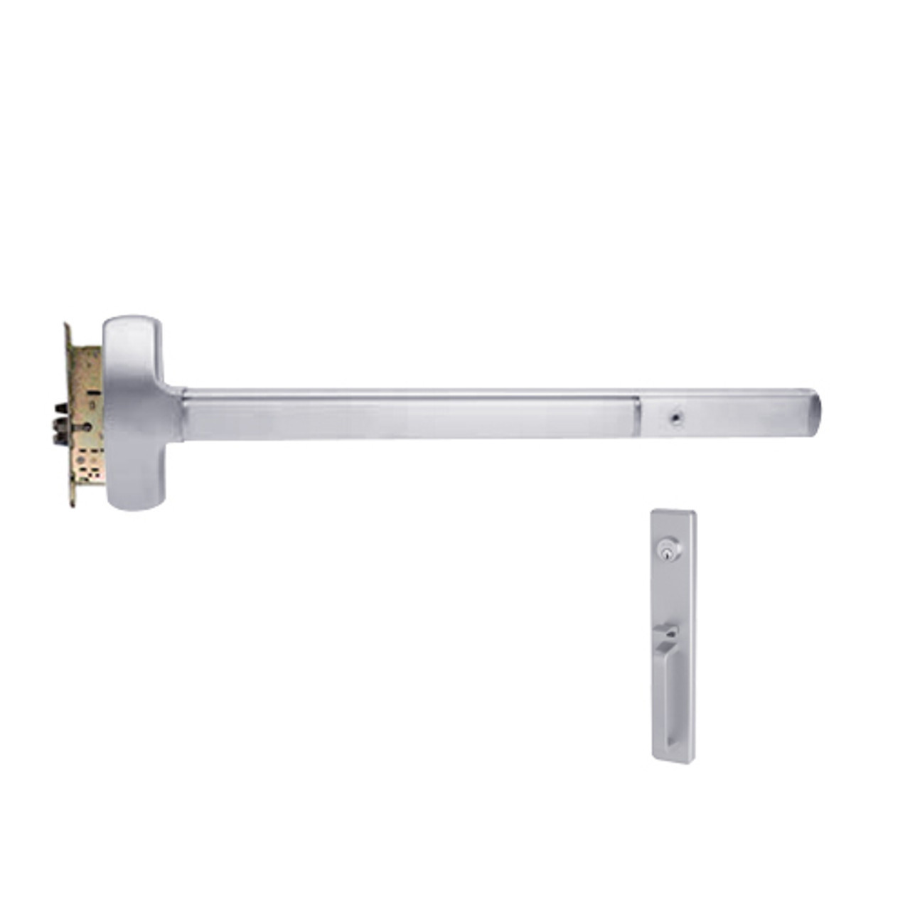 RXMEL25-M-TP-US26-4-RHR Falcon 25 Series Request to Exit Mortise Lock Devices with 512TP Thumbpiece Trim in Polished Chrome