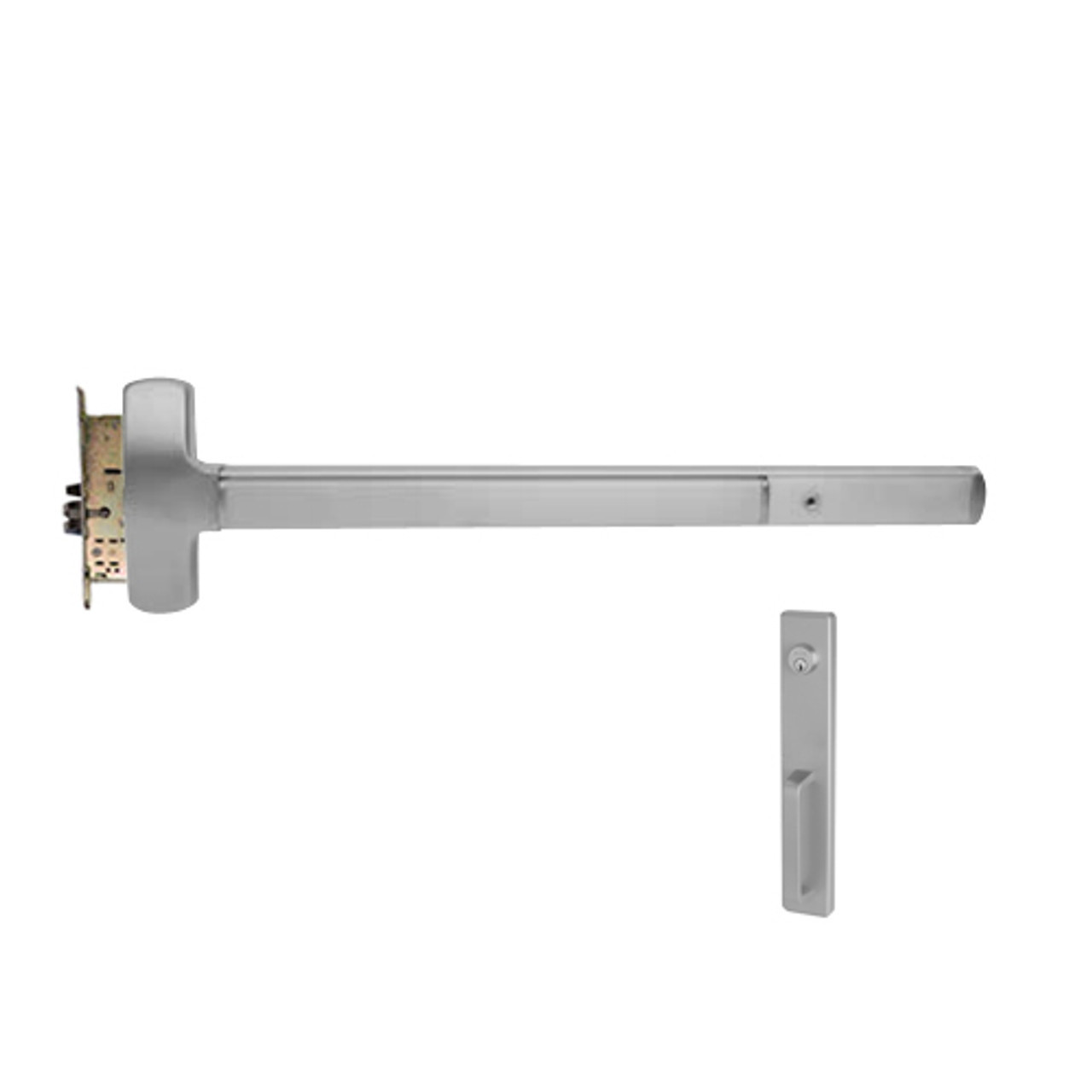 RXMEL25-M-NL-US15-4-LHR Falcon 25 Series Request to Exit Mortise Lock Devices with 512NL Night Latch Trim in Satin Nickel