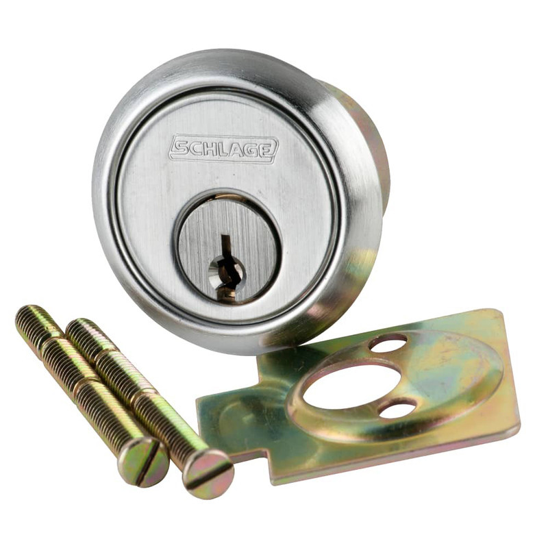 20-021-S235-626 Schlage 6-pin Rim Cylinder, S235 Keyway in Satin Chrome