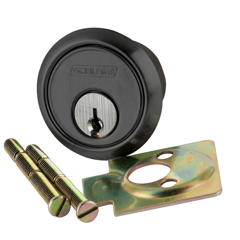 20-021-S235-622 Schlage 6-pin Rim Cylinder, S235 Keyway in Black Coated