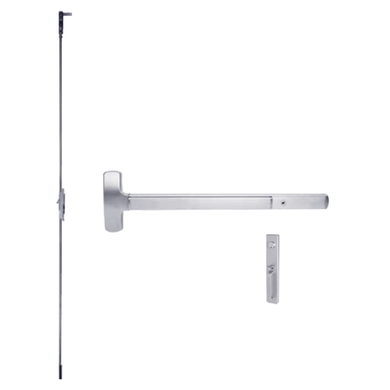 RXMEL25-C-TP-US26-4 Falcon 25 Series Request to Exit Concealed Vertical Rod Devices with 512TP Thumbpiece Trim in Polished Chrome