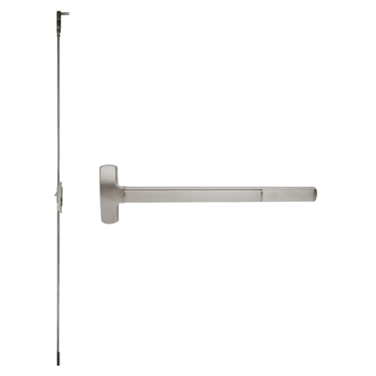 RXMELF-25-C-EO-US32D-4 Falcon 25 Series Request to Exit Fire Rated Exit Only Concealed Vertical Rod Devices in Satin Stainless Steel