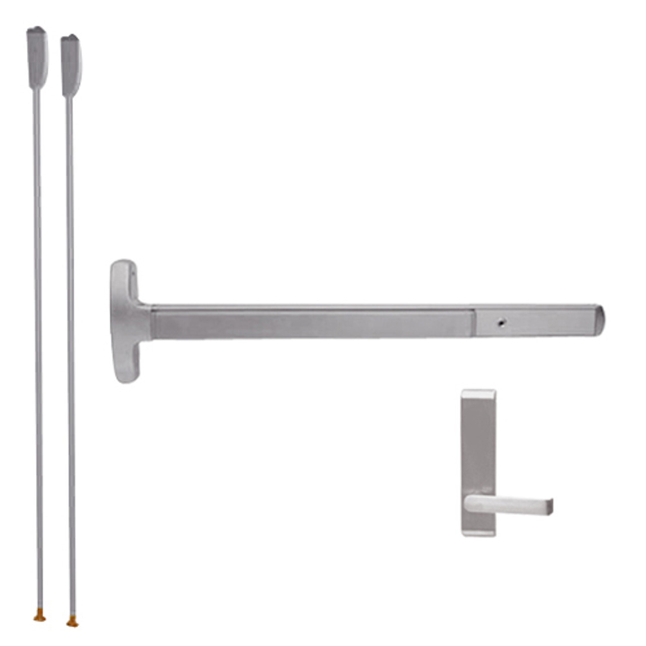 RXMEL24-V-L-BE-Dane-US32D-3-LHR Falcon Exit Device in Satin Stainless Steel