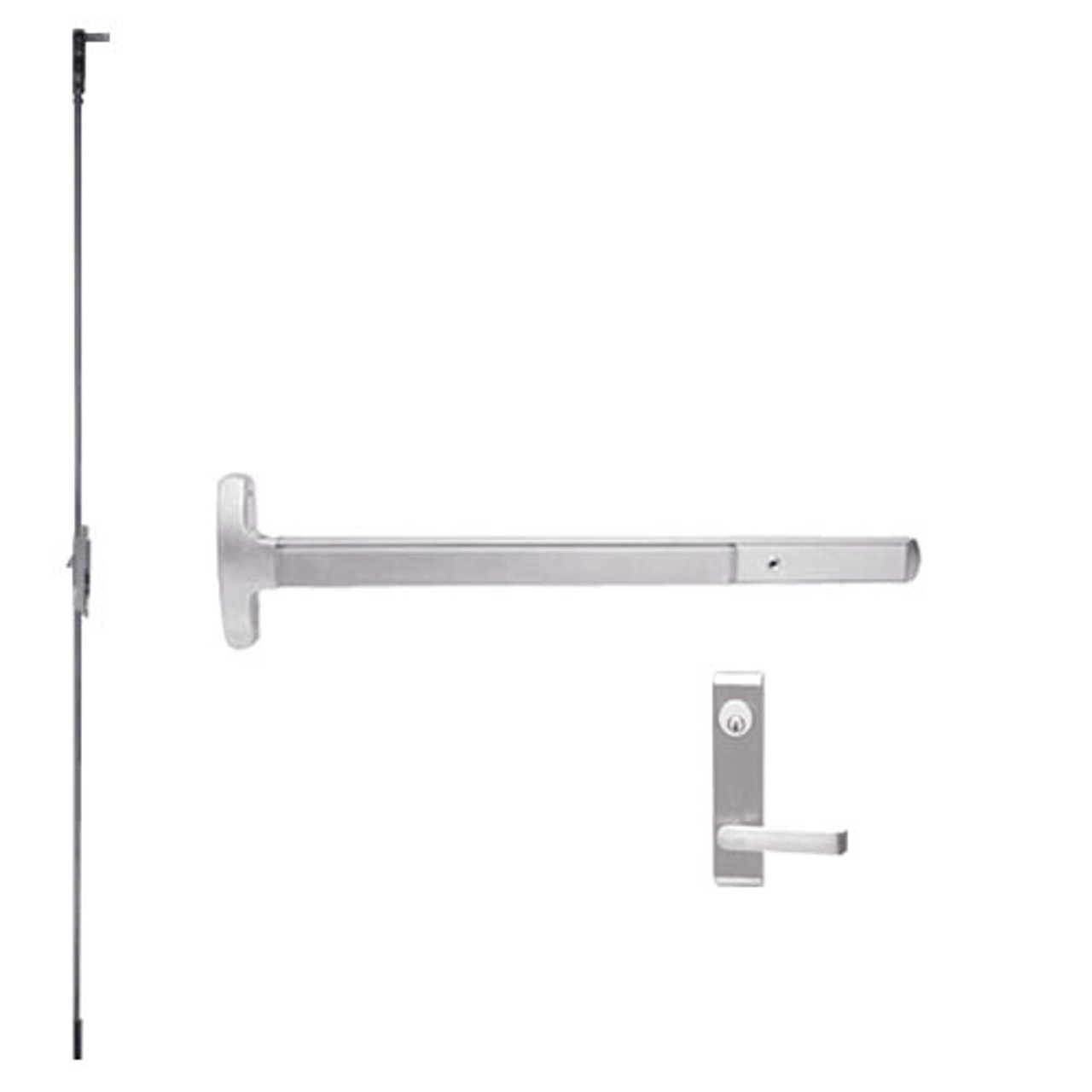 RXMEL24-C-L-DANE-US32-4-RHR Falcon Exit Device in Polished Stainless Steel