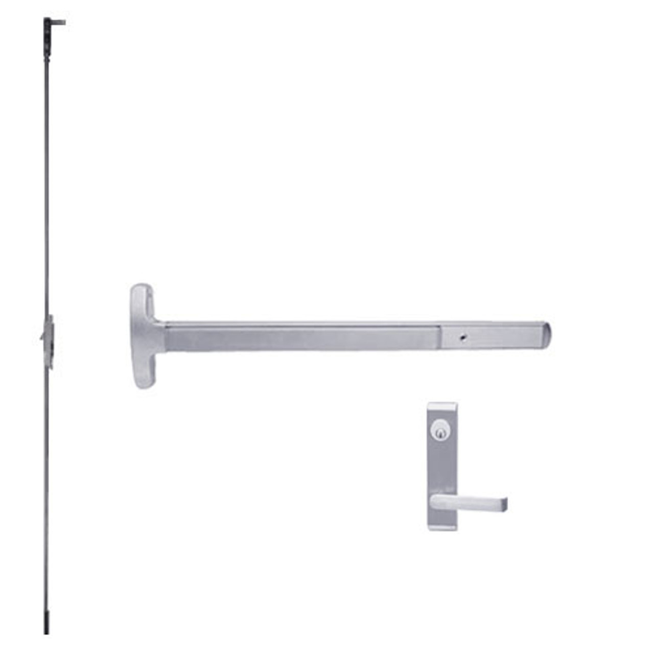 RXMEL24-C-L-NL-DANE-US26D-4-RHR Falcon Exit Device in Satin Chrome