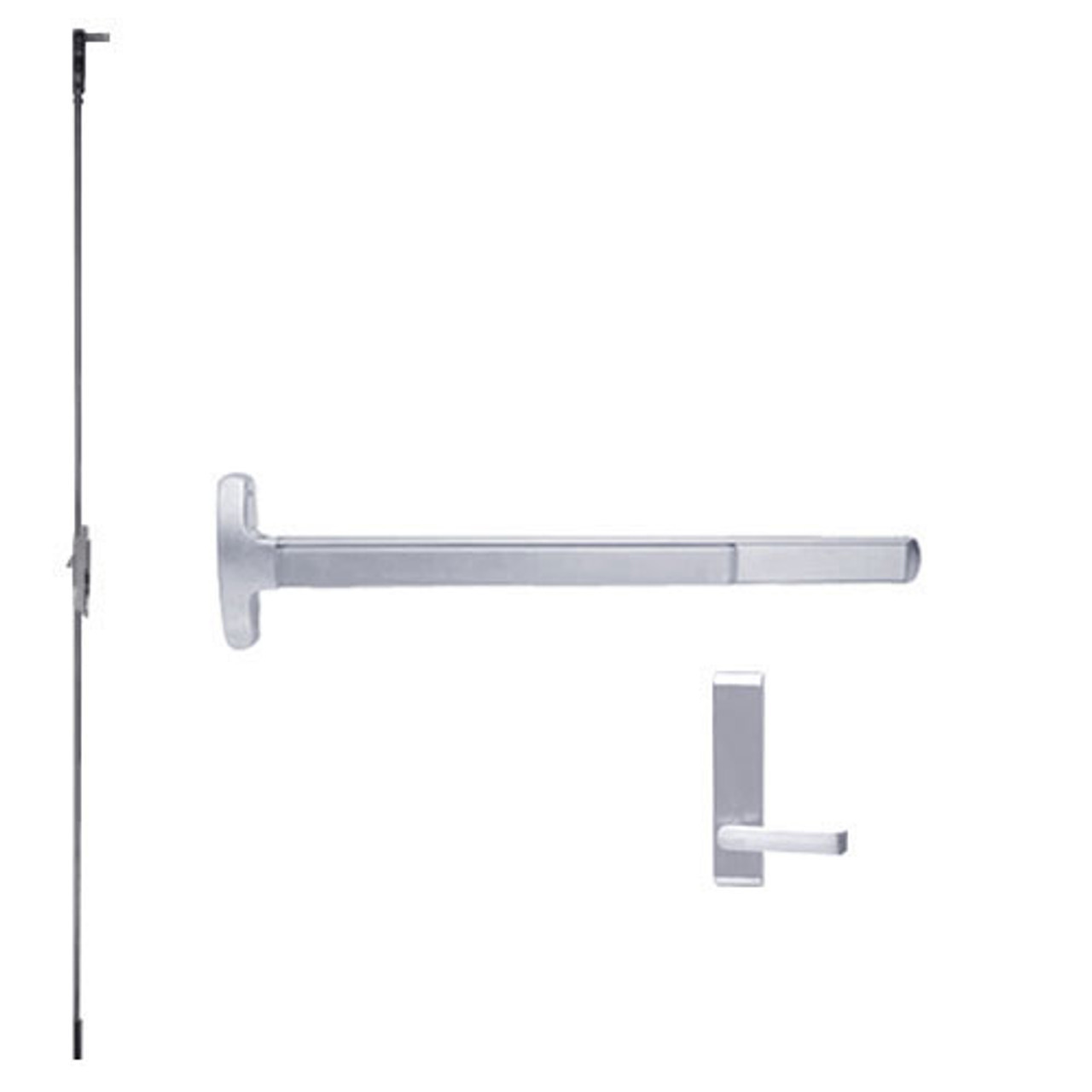 RXMELF-24-C-L-BE-DANE-US26-4-LHR Falcon Exit Device in Polished Chrome