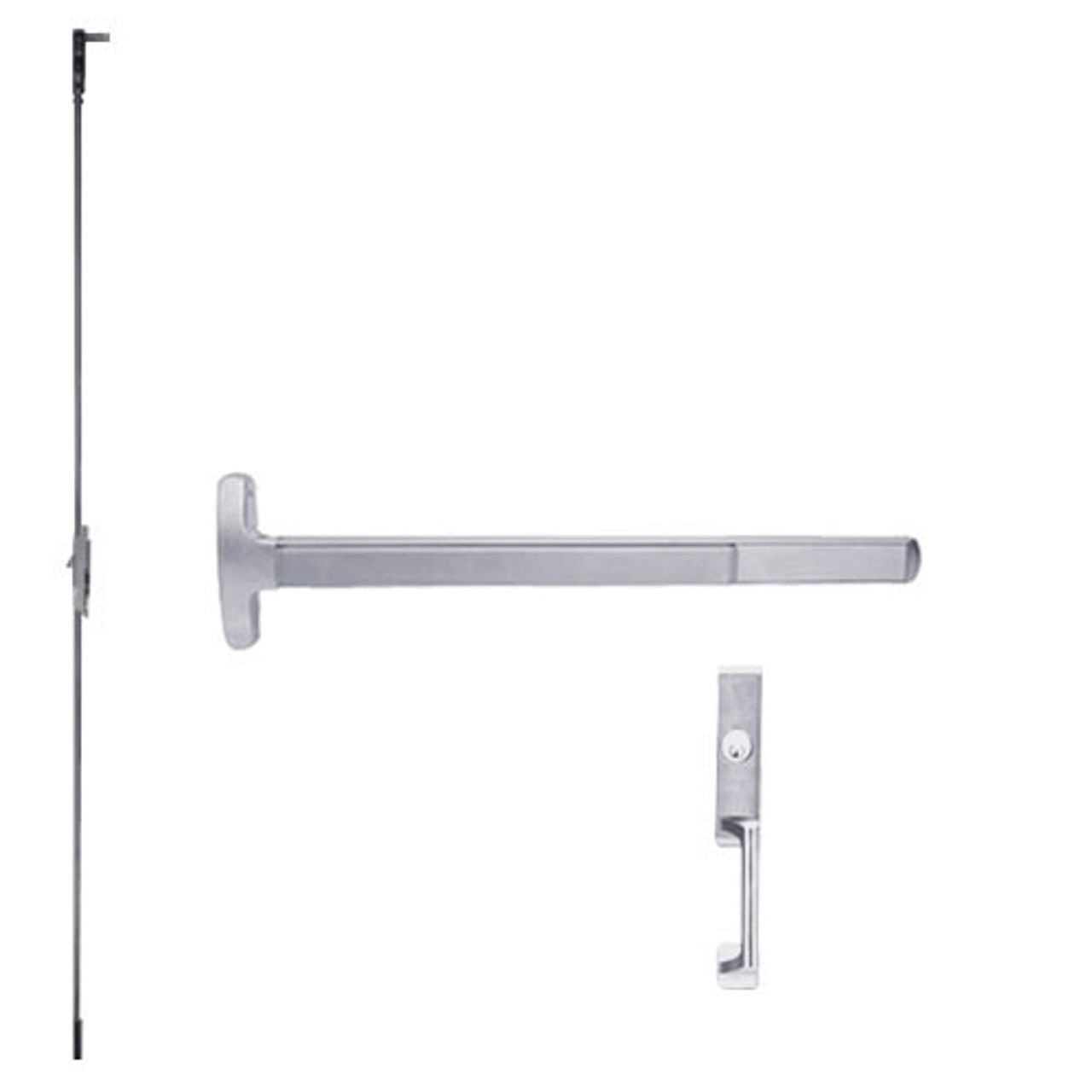 RXMELF-24-C-NL-US26D-4-LHR Falcon Exit Device in Satin Chrome