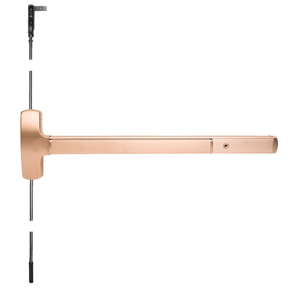 F-25CWDC-L-DT-DANE-US10-2-LHR Falcon Exit Device in Satin Bronze
