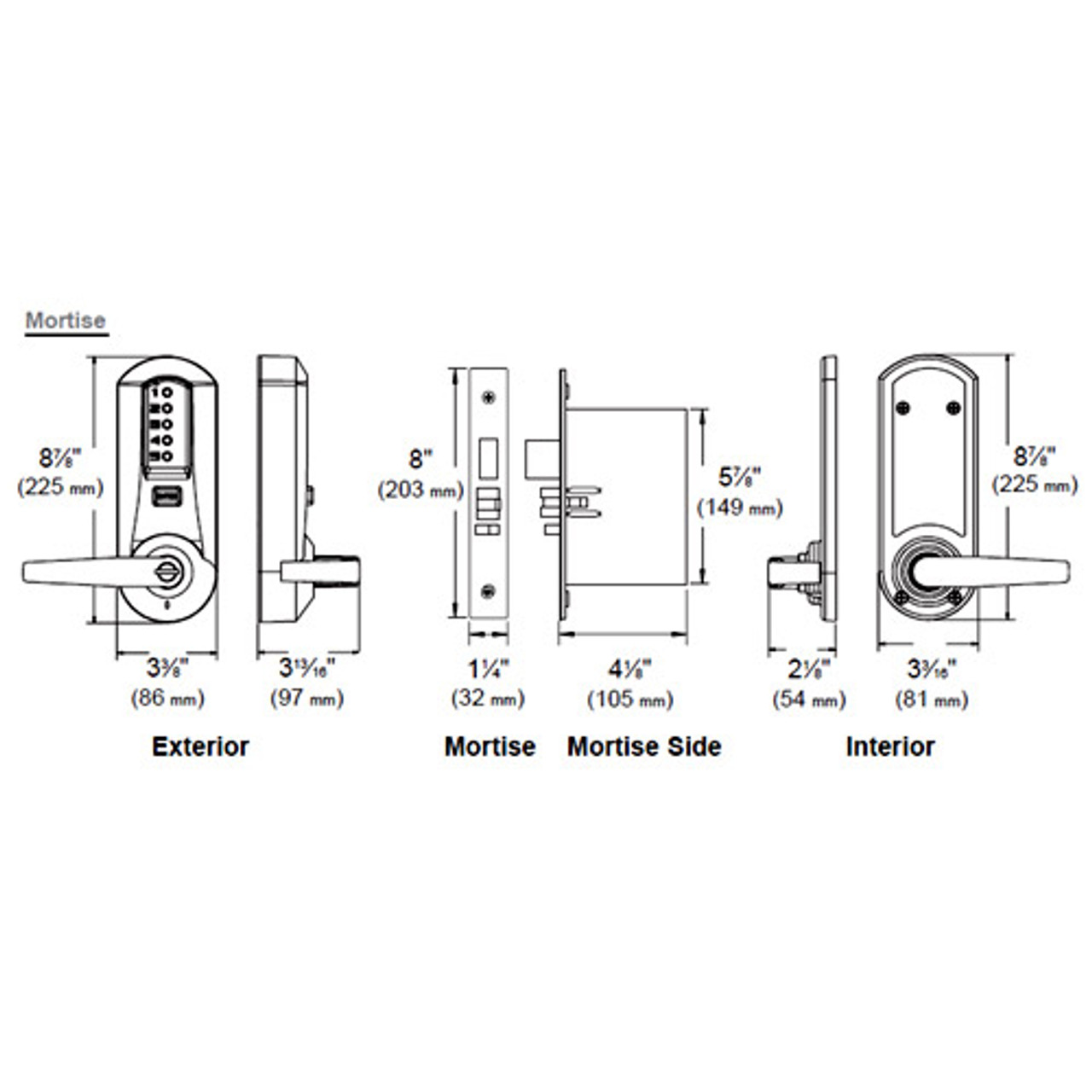 Simplex Pushbutton with Mortise Simplex Pushbutton with Mortise