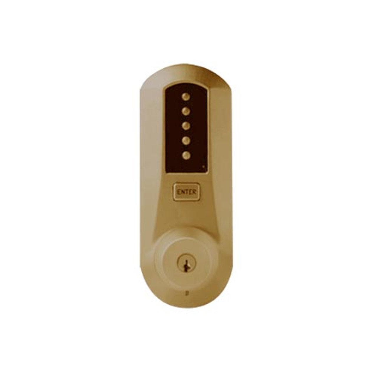 Simplex Pushbutton Lock in Oil-rubbed Bronze with Brass Accents Finish Simplex Pushbutton Lock in Oil-rubbed Bronze with Brass Accents Finish