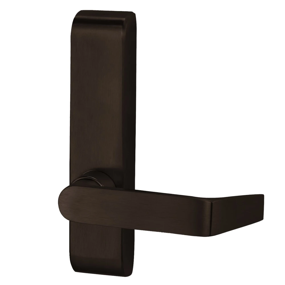 E379L-BE-06 US10B FSE LHR - Von Duprin Grade 1 Electric Passage 06 Lever Trim, Fail Secure, For Use With 55 Series Rim Exit Devices, Dark Oxidized Satin Bronze Oil Rubbed Finish, Left-Hand Reverse