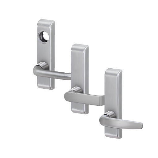E360L-BE-07 26D FSE RHR - Von Duprin Grade 1 Electric Passage 07 Lever Trim, Fail Secure, For Use With 33/35A Series Exit Devices, Satin Chrome Finish, Right-Hand Reverse