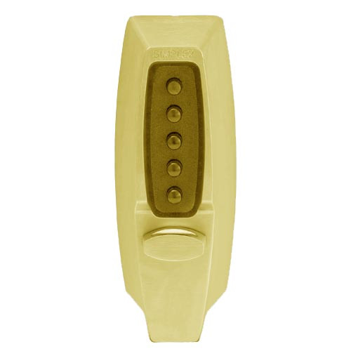 Simplex Pushbutton Lock in Antique Brass Finish