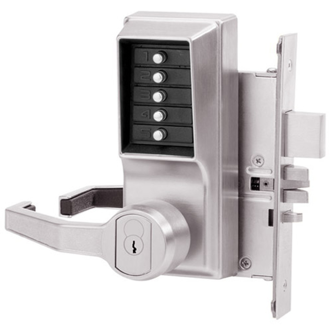 Simplex Pushbutton Lock in Bright Chrome Finish