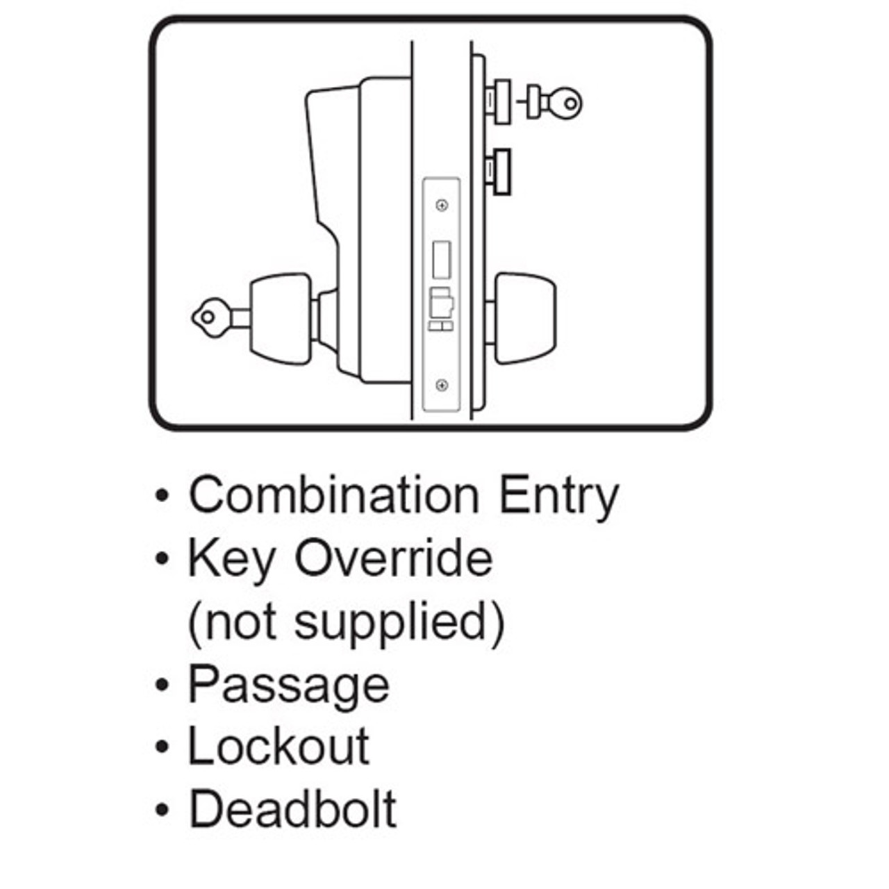 Simplex Pushbutton Mortise Lock with Lever