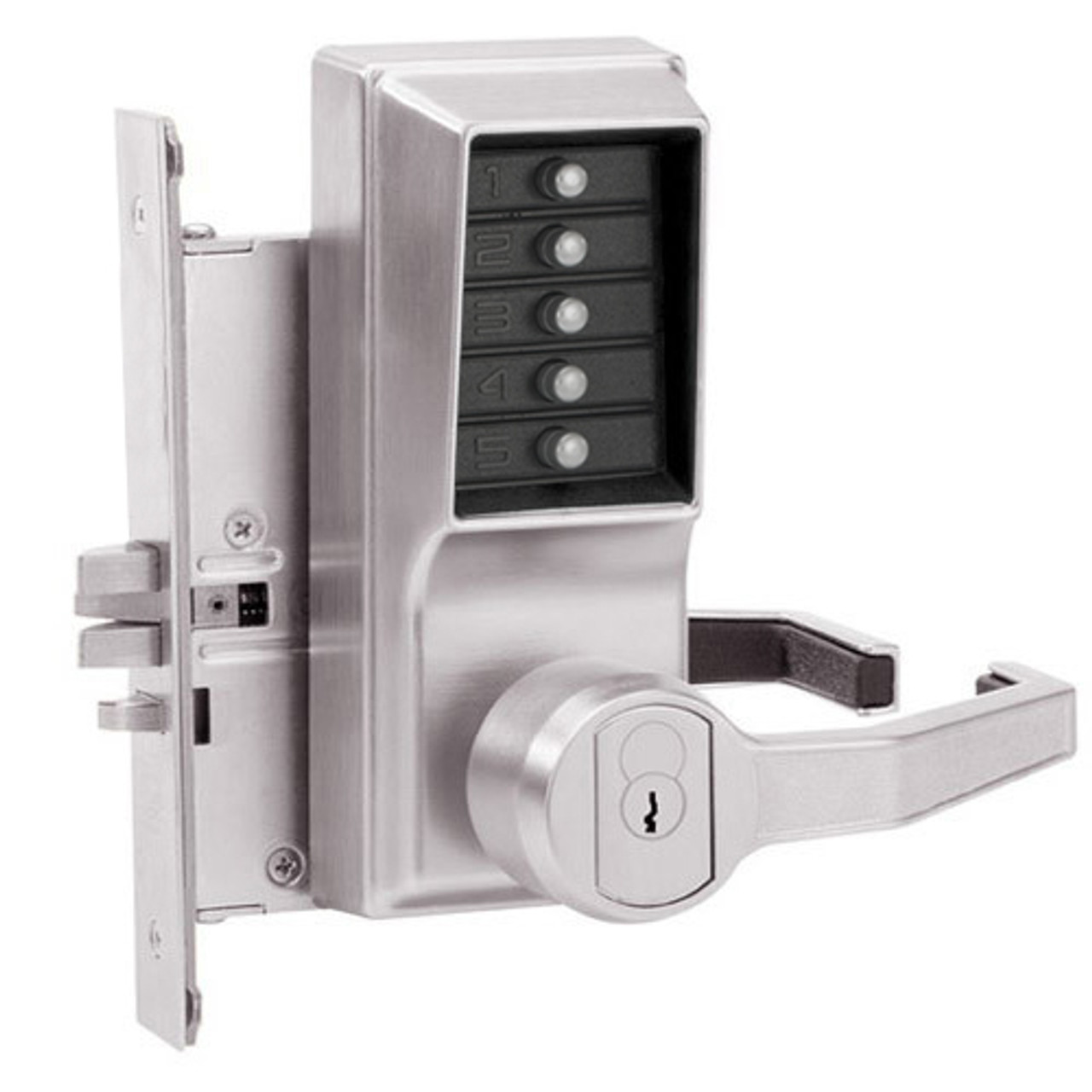 Simplex Pushbutton Lock in Bright Chrome Finish