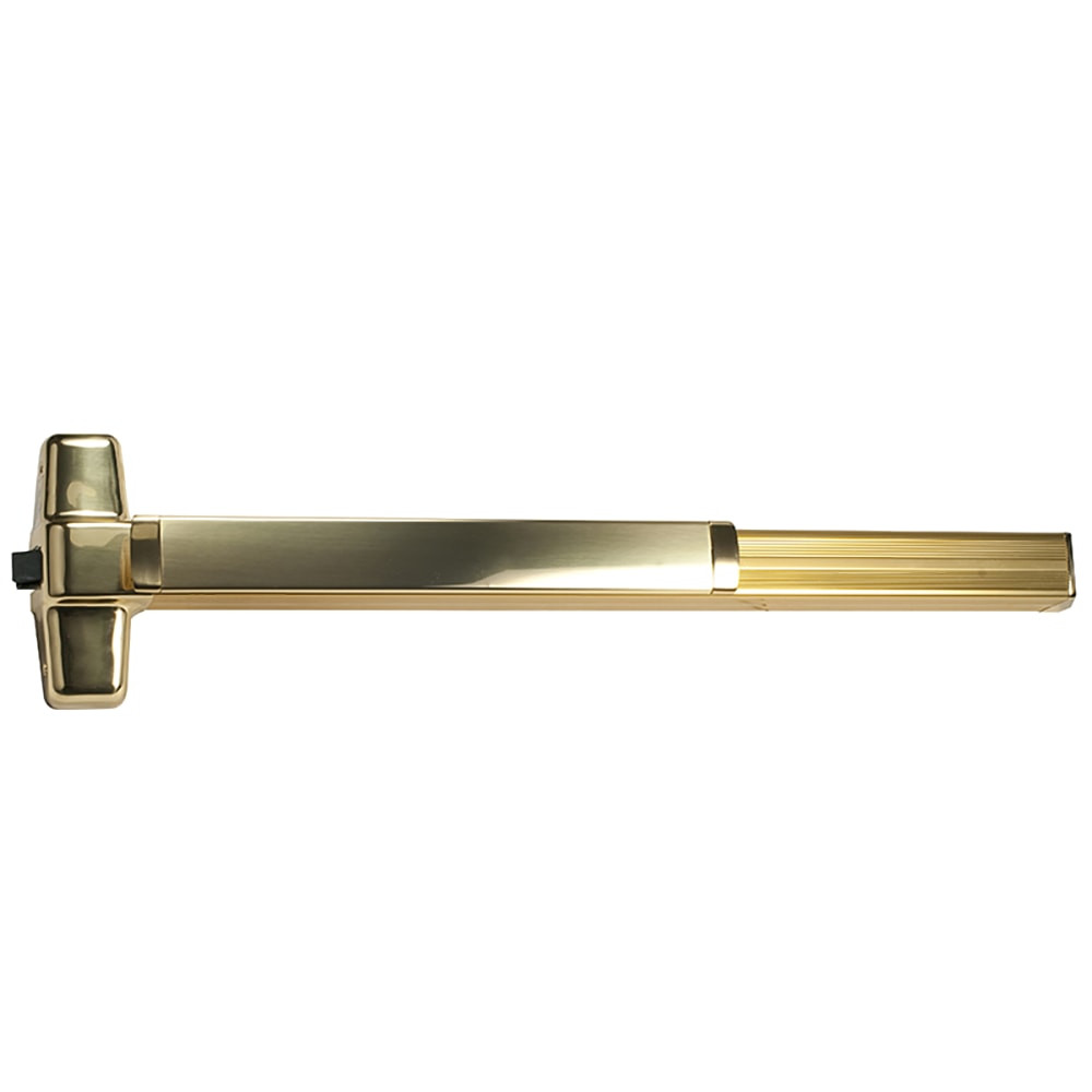 RXQEL99EO 3 US3 Von Duprin RX + QEL 99 Series Exit Only Surface Vertical Rod Exit Device Bright Brass