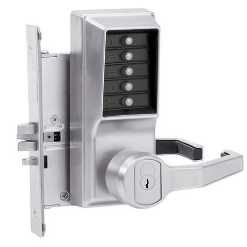 Simplex Pushbutton Lock in Satin Chrome Finish