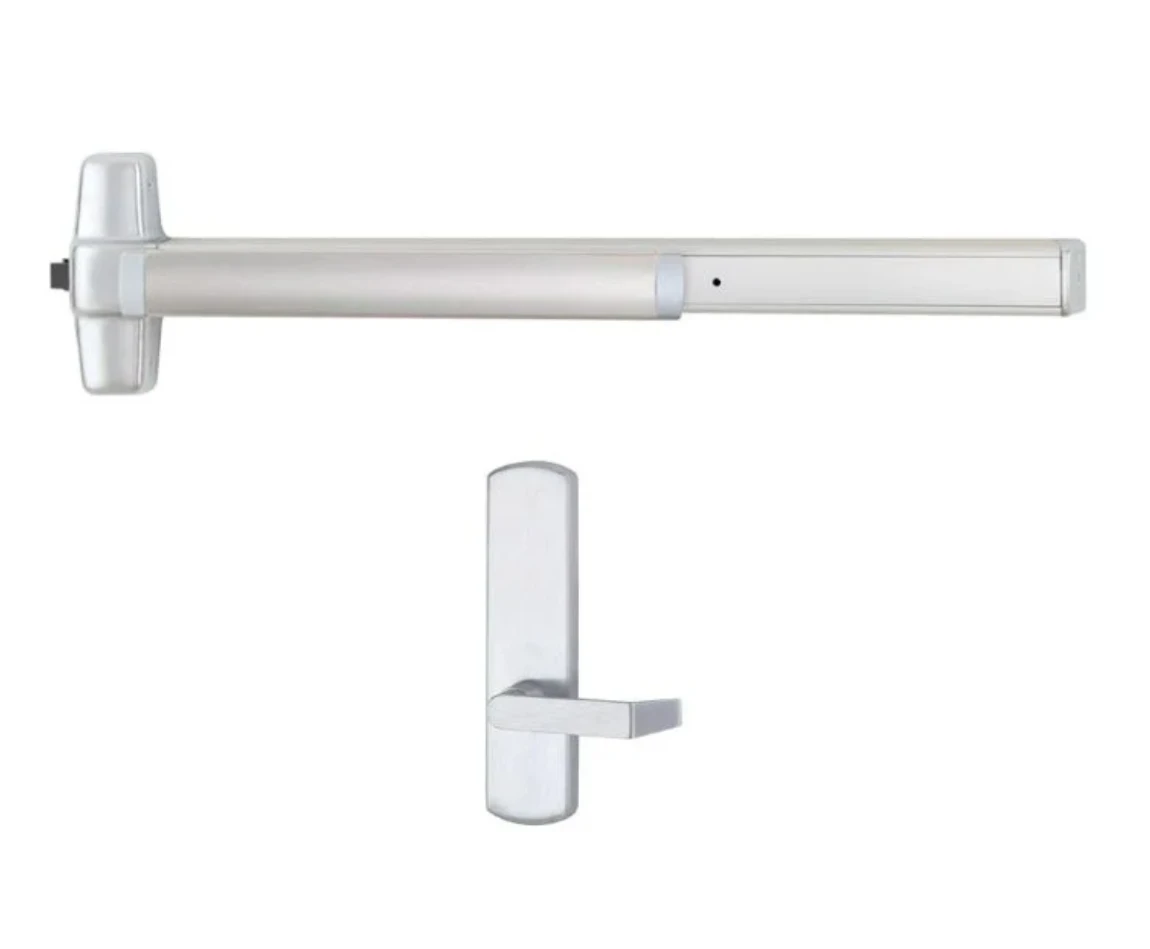 RXQEL99L-BE-17-F 3 315 LHR Von Duprin Fire Rated RX + QEL 99 Series Lever SFIC Prep Rim Exit Device Polished Bronze