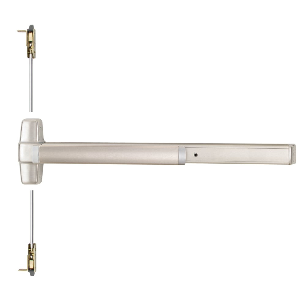9847L-NL-06 3 32D LHR Von Duprin 98 Series Night Latch Concealed Vertical Rod Exit Device in Satin Stainless Steel
