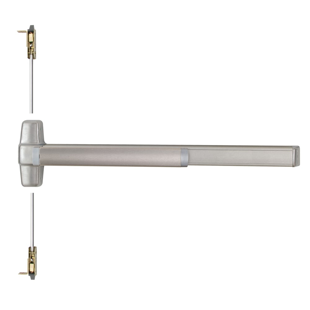 QEL9847L-NL-06 3 32D LHR Von Duprin 98 Series Night Latch Concealed Vertical Rod Exit Device in Satin Stainless Steel