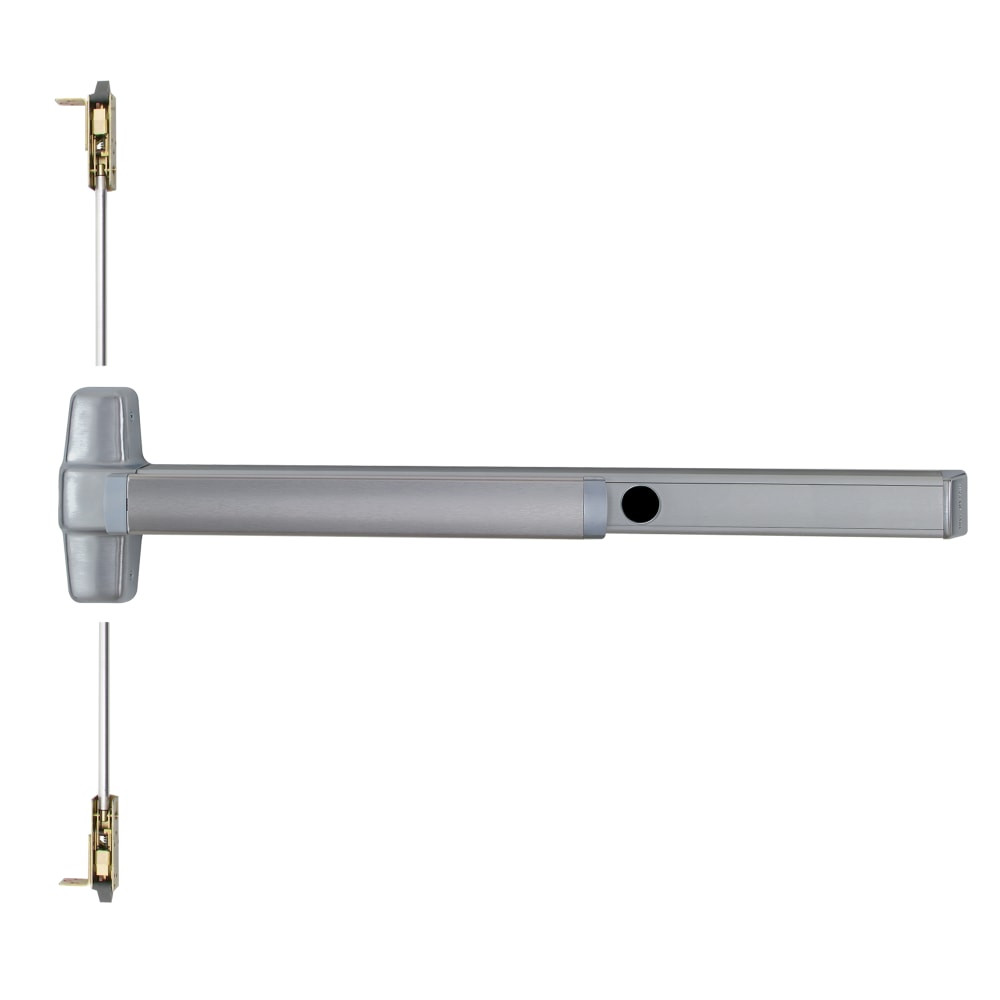 CD9847L-NL-17 3 US28 RHR Von Duprin 98 Series Night Latch Concealed Vertical Rod Exit Device in Anodized Aluminum