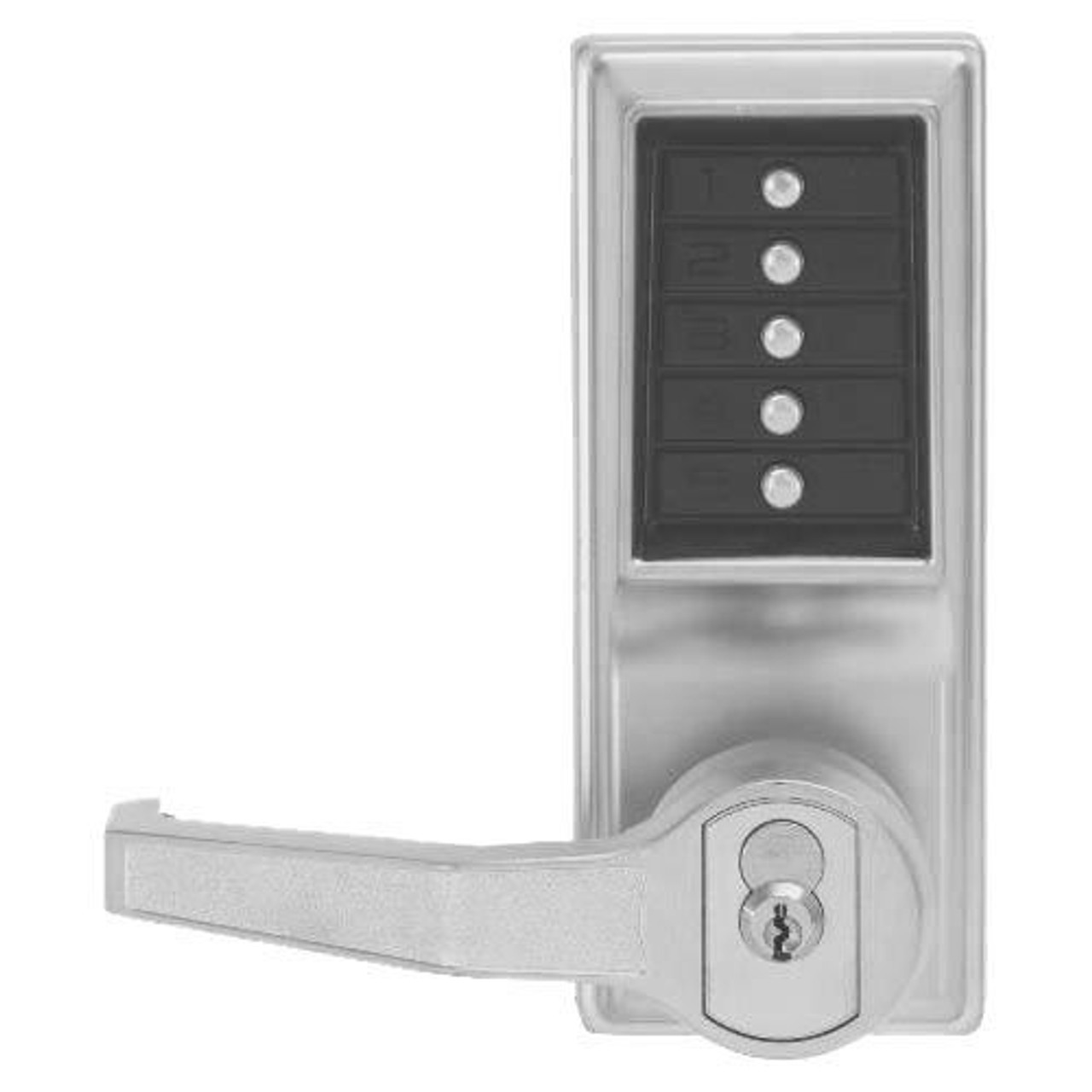 Simplex Pushbutton Lock in Satin Chrome Finish