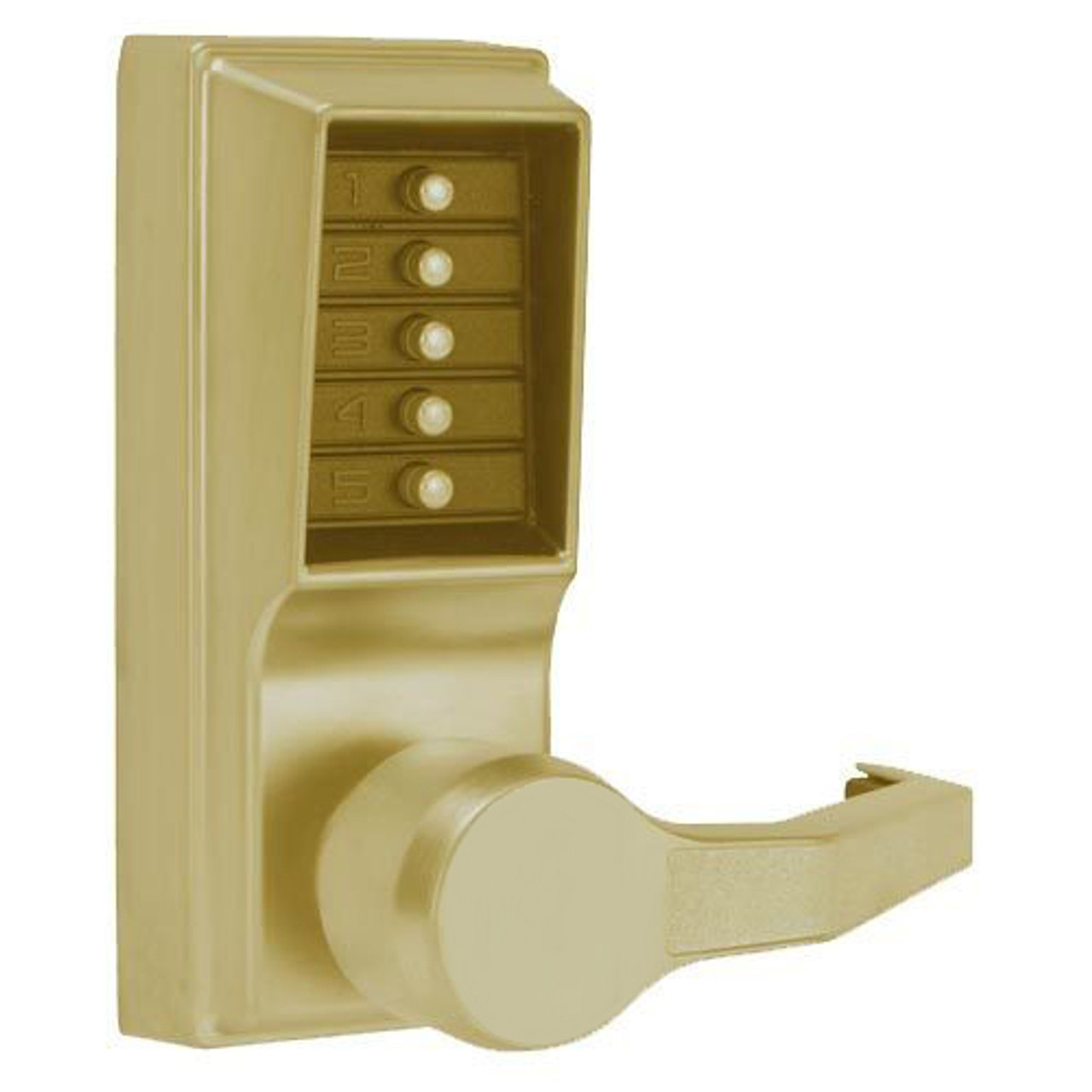 LR1011-05-41 Simplex Pushbutton Lever Lock with No Key Override in Antique Brass