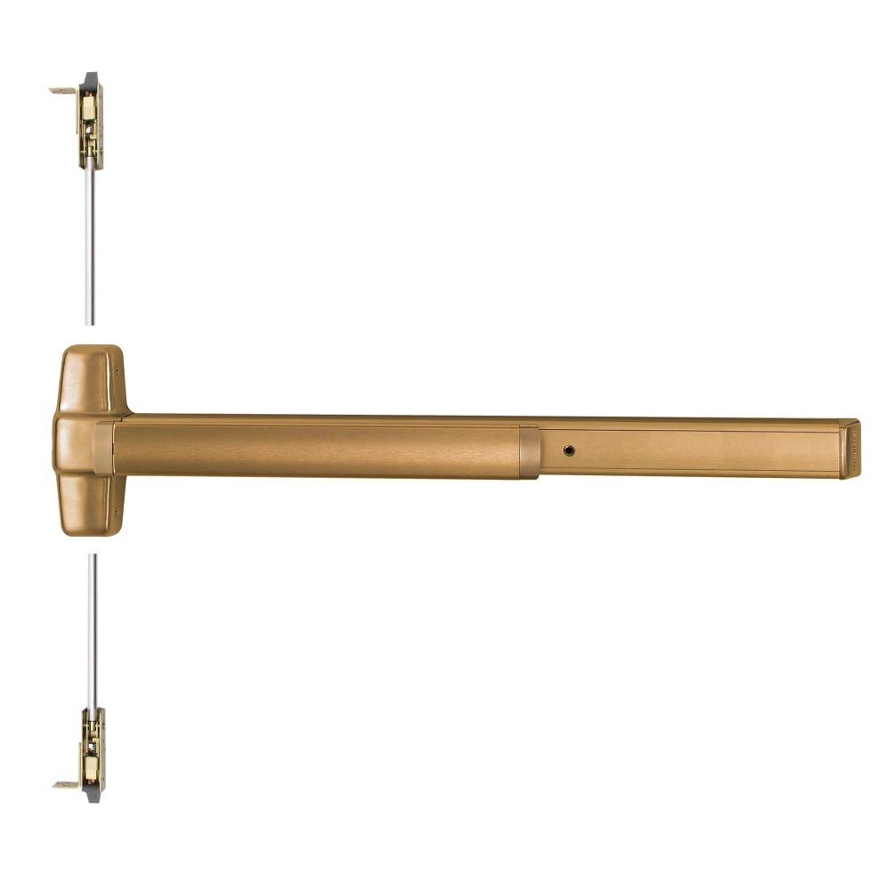 9847L-05 3 US10 LHR Von Duprin 98 Series Classroom Concealed Vertical Rod Exit Device in Satin Bronze