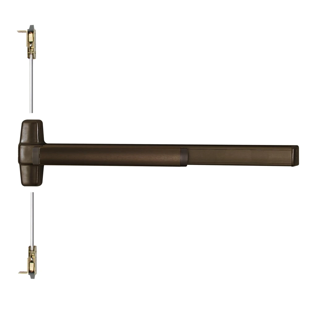 9847L-KC-17-F 3 313 LHR Von Duprin 98 Series Key Capture Fire Rated Concealed Vertical Rod Exit Device in Duranodic Dark Bronze