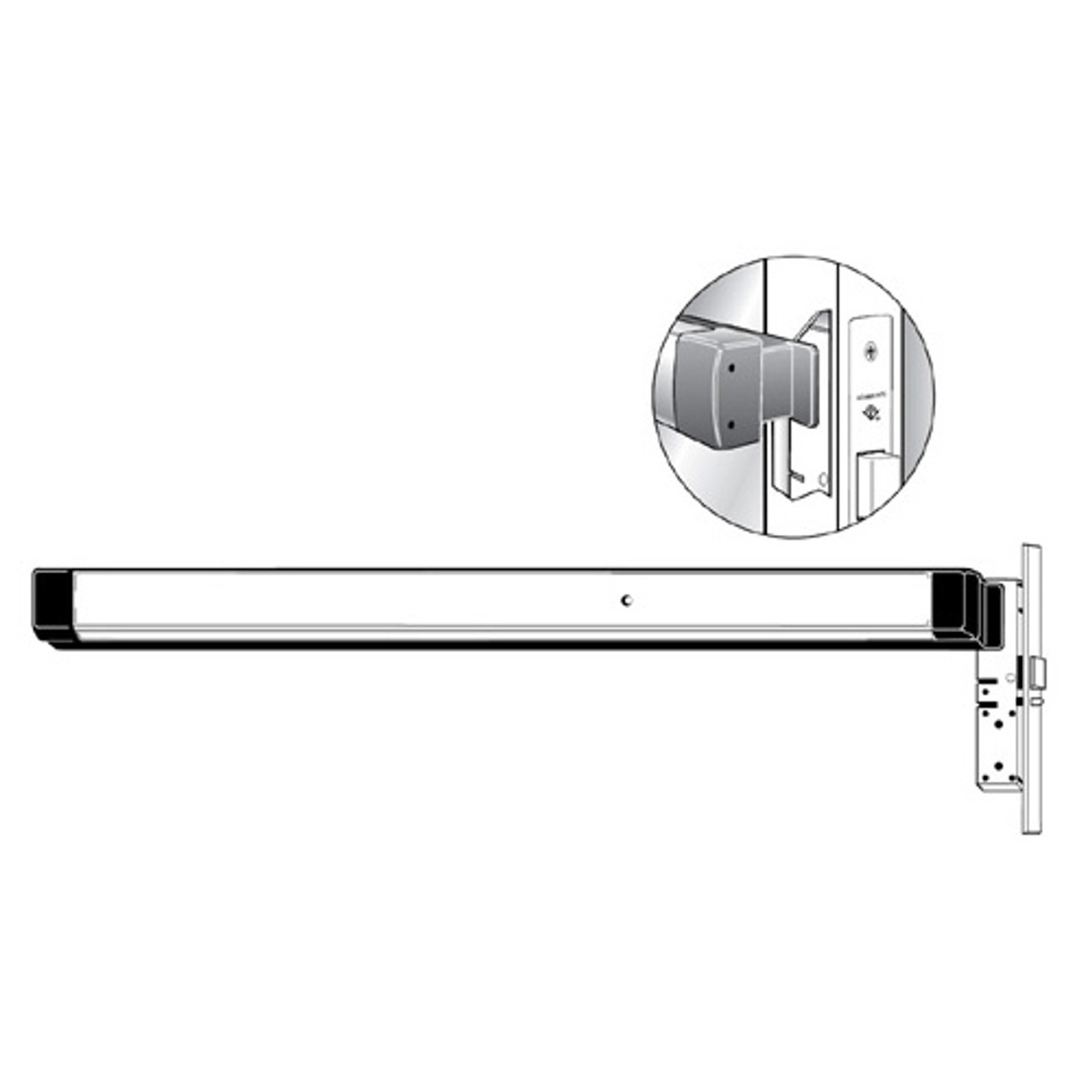 8400-M-270-36-US3 Adams Rite Narrow Stile Mortise Exit Device