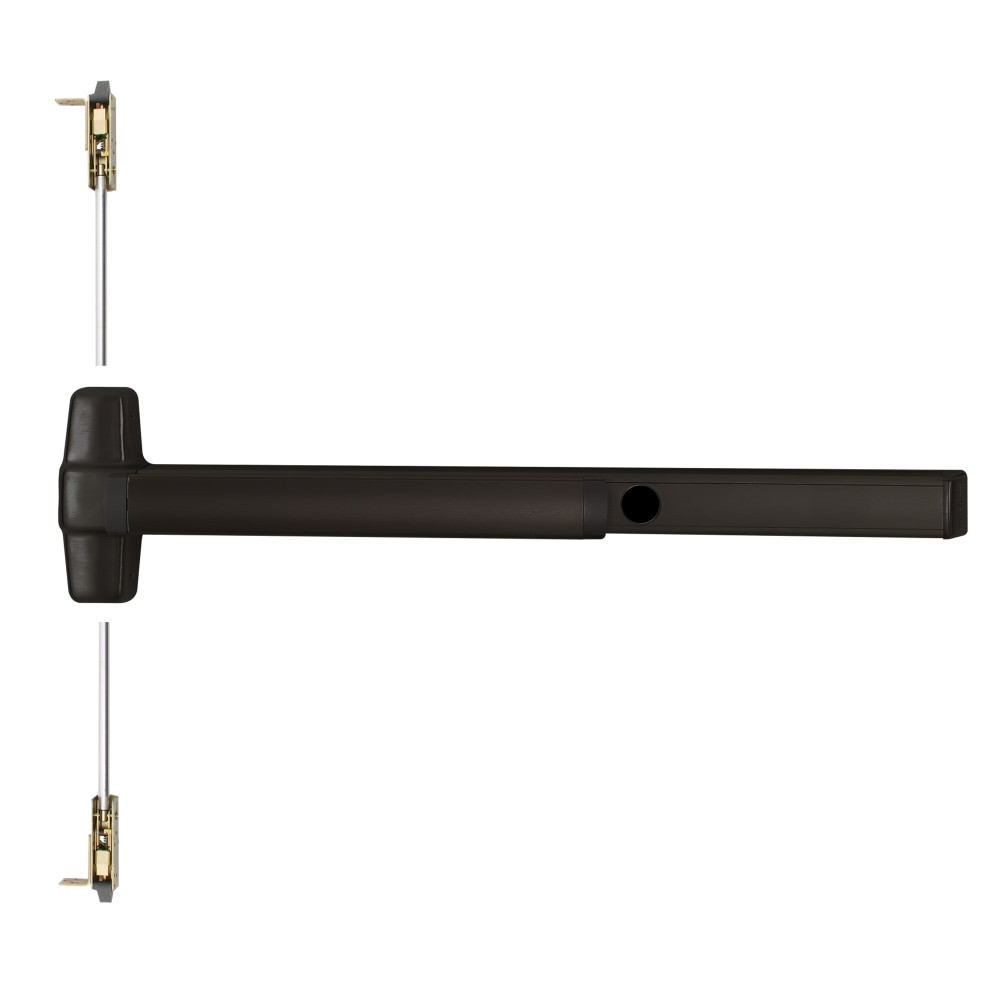 QEL9847L-06 3 643E RHR Von Duprin 98 Series Classroom Concealed Vertical Rod Exit Device in Aged Bronze