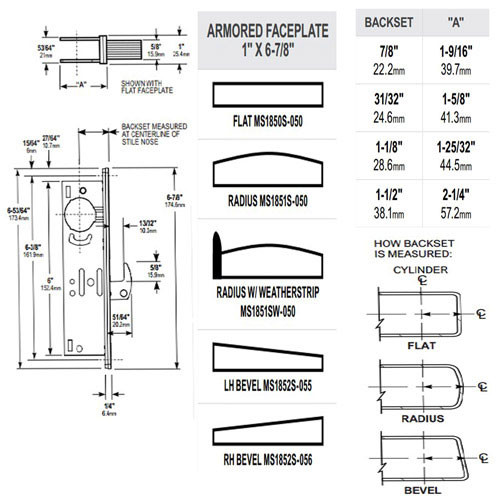MS1850S-4-55-335 Adams Rite MS1850S Series Deadlock
