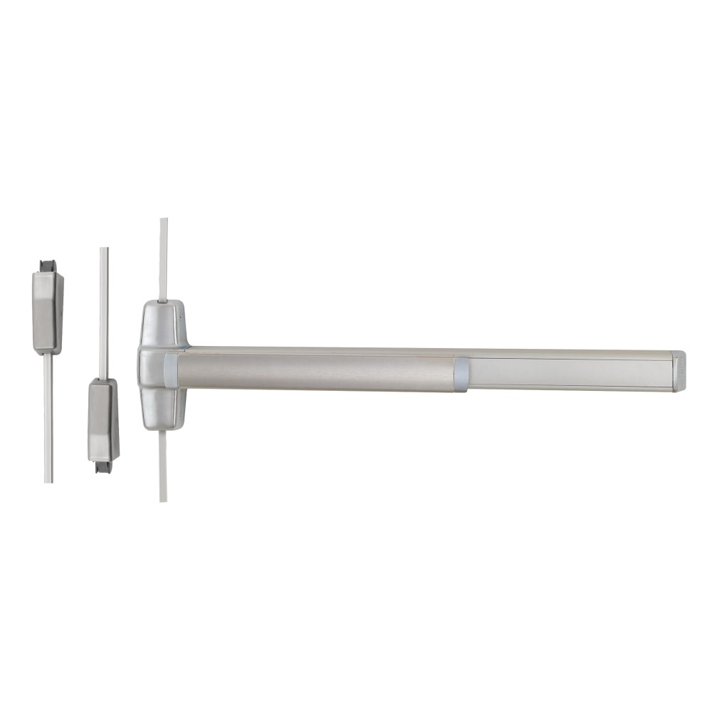 QEL9827L-18-F 4 US15 LHR Von Duprin 98 Series Classroom Fire Rated Surface Vertical Rod Exit Device in Satin Nickel