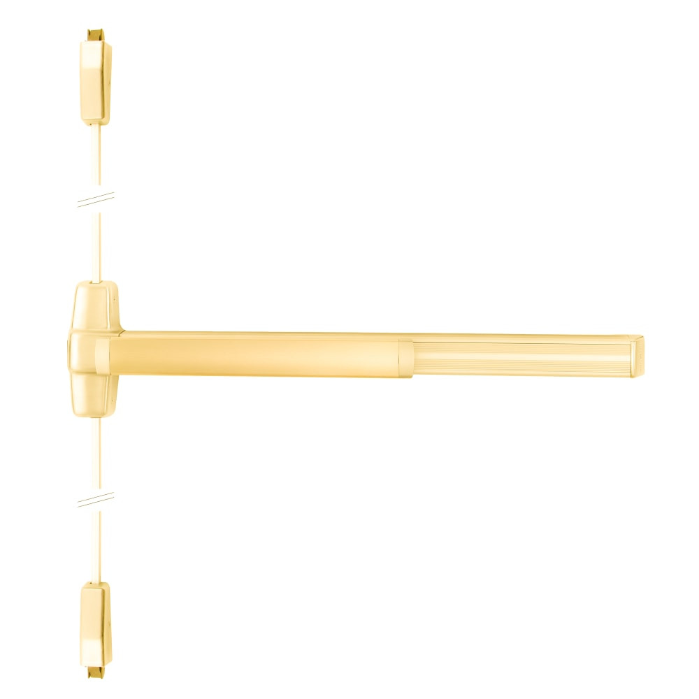 QEL9927L-DT-12-F 3 US3 LHR Von Duprin 99 Series Dummy Trim Fire Rated Surface Vertical Rod Exit Device in Bright Brass
