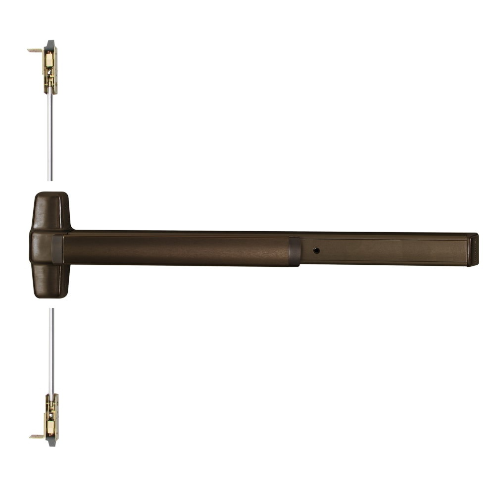 RX9847L-DT-05-F 3 313 LHR Von Duprin 98 Series Dummy Trim Fire Rated Concealed Vertical Rod Exit Device in Duranodic Dark Bronze