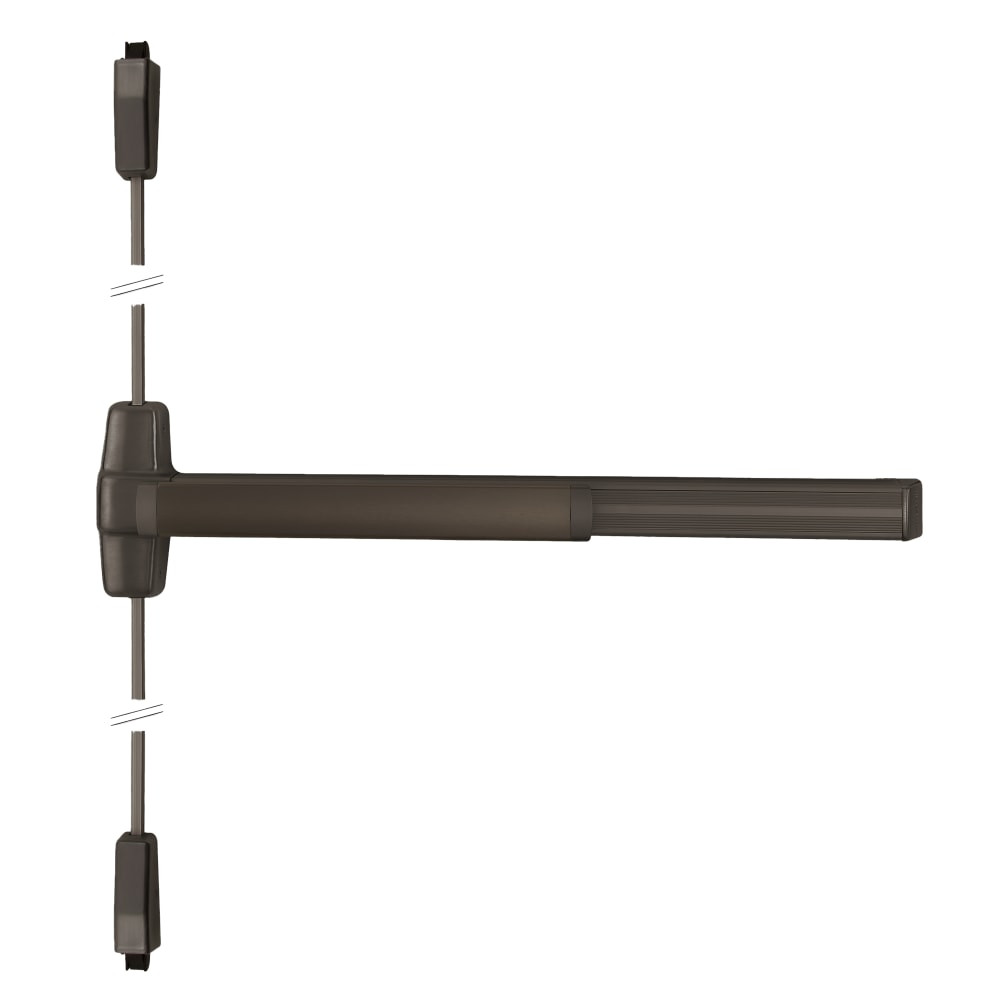 RX9927L-NL-06-F 3 643E LHR Von Duprin 99 Series Night Latch Fire Rated Surface Vertical Rod Exit Device in Aged Bronze