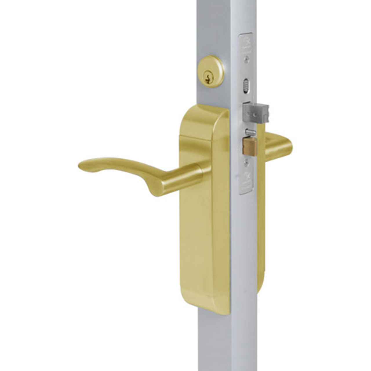 2190-311-101-04 Adams Rite Dual Force Interconnected 2190 series Deadlock/Deadlatch in Satin Brass