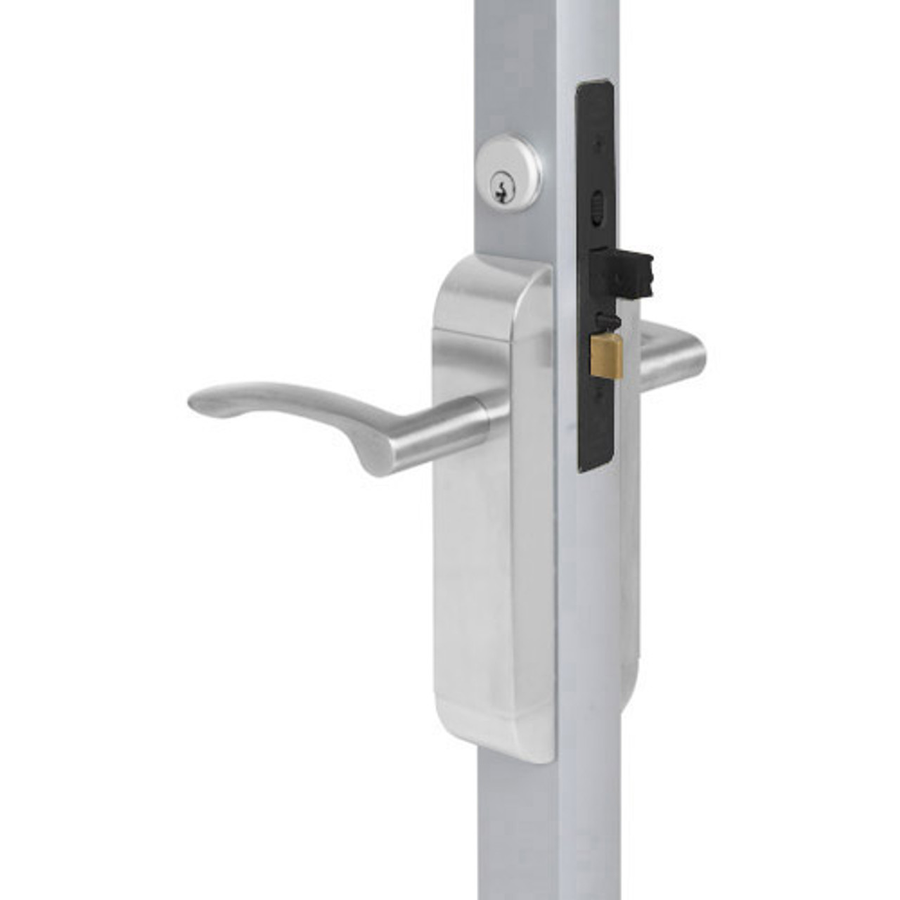 2190-313-102-32D Adams Rite Dual Force Interconnected 2190 series Deadlock/Deadlatch in Satin Stainless