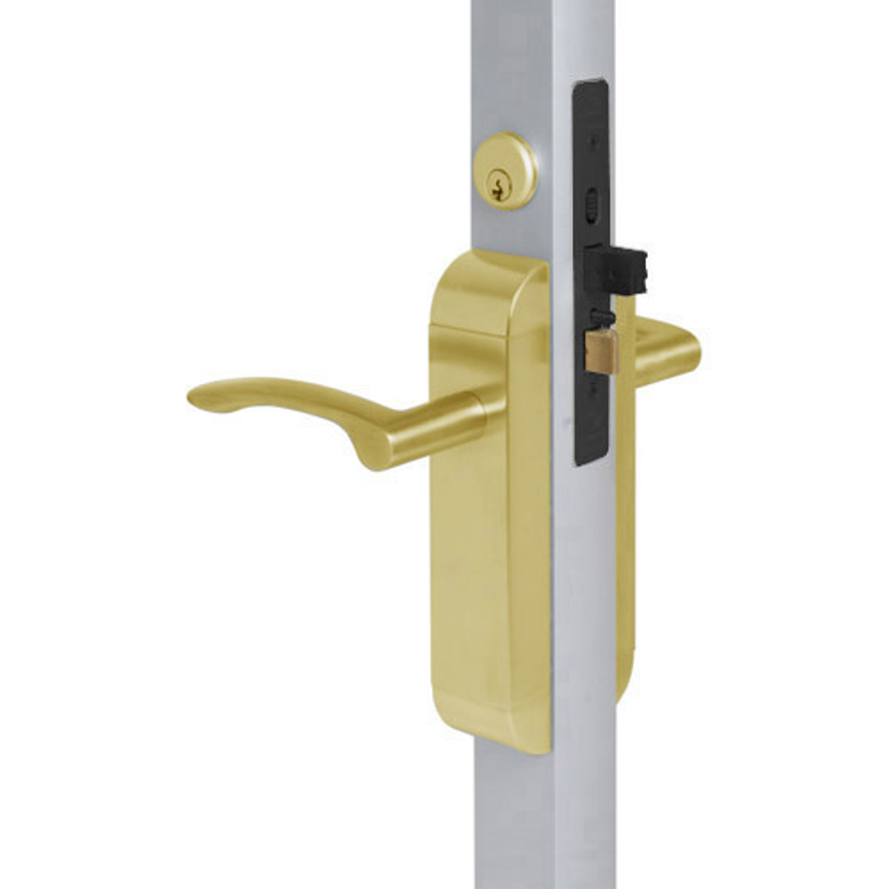 2190-313-302-04 Adams Rite Dual Force Interconnected 2190 series Deadlock/Deadlatch in Satin Brass