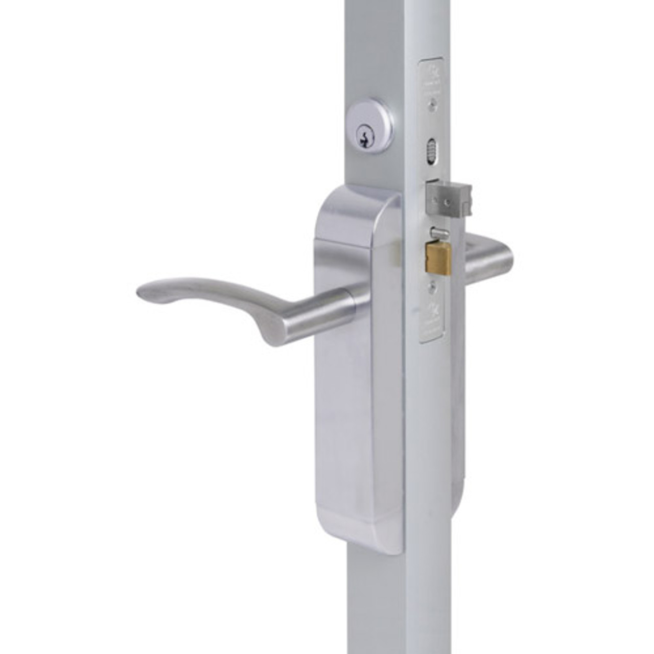 2190-321-101-32 Adams Rite Dual Force Interconnected 2190 series Deadlock/Deadlatch in Bright Stainless