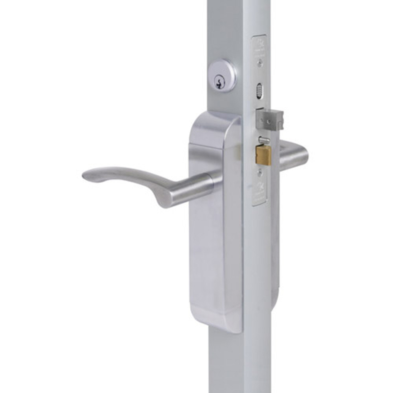 2190-321-303-32 Adams Rite Dual Force Interconnected 2190 series Deadlock/Deadlatch in Bright Stainless