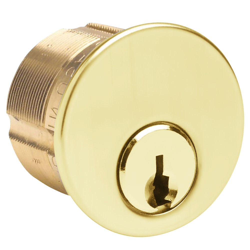 7165SX2-03-KA2 Ilco 1 Inch 5-Pin Mortise Cylinder Schlage C Keyway in Bright Brass - Kaba Ilco