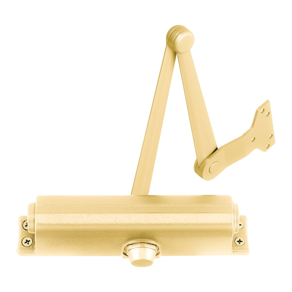 LCN 1261 with Extra Duty Arm Slim Cover in Bright Brass