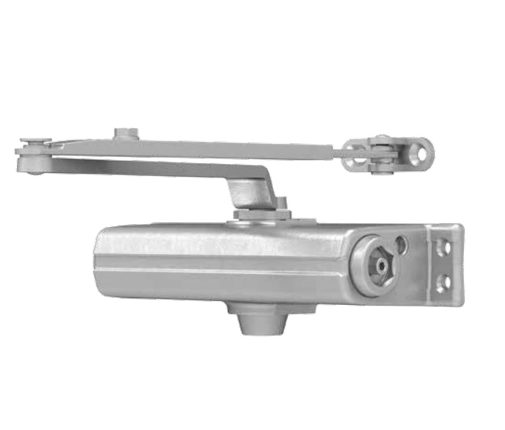 LCN 1261 with Hold Open Arm Slim Cover in Aluminum