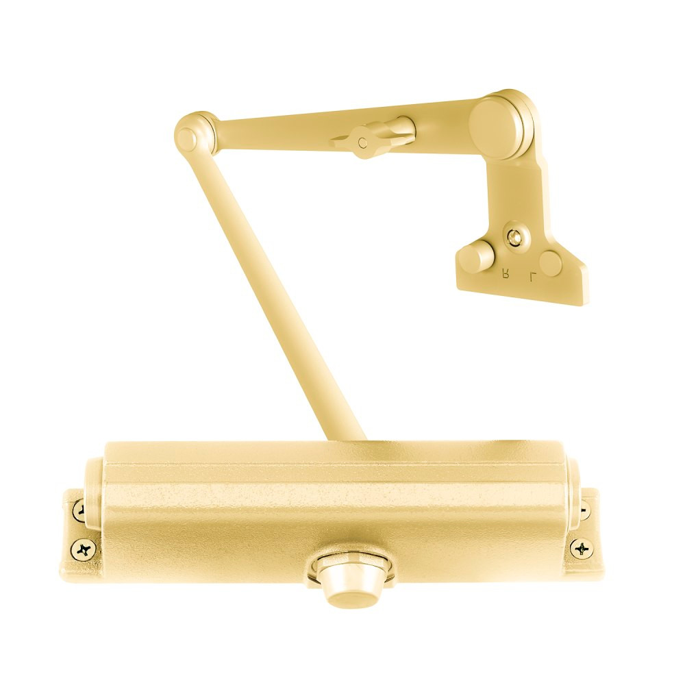 LCN 1261 with Hold Open Cushion Arm Slim Cover in Bright Brass